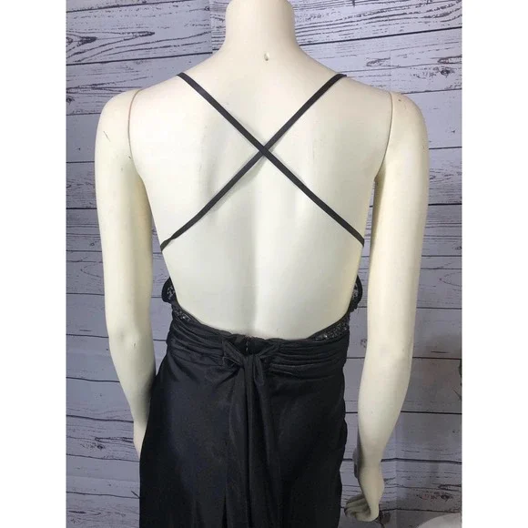 NIGHTWAY black prom dress with low crisscross back - Picture 8 of 12